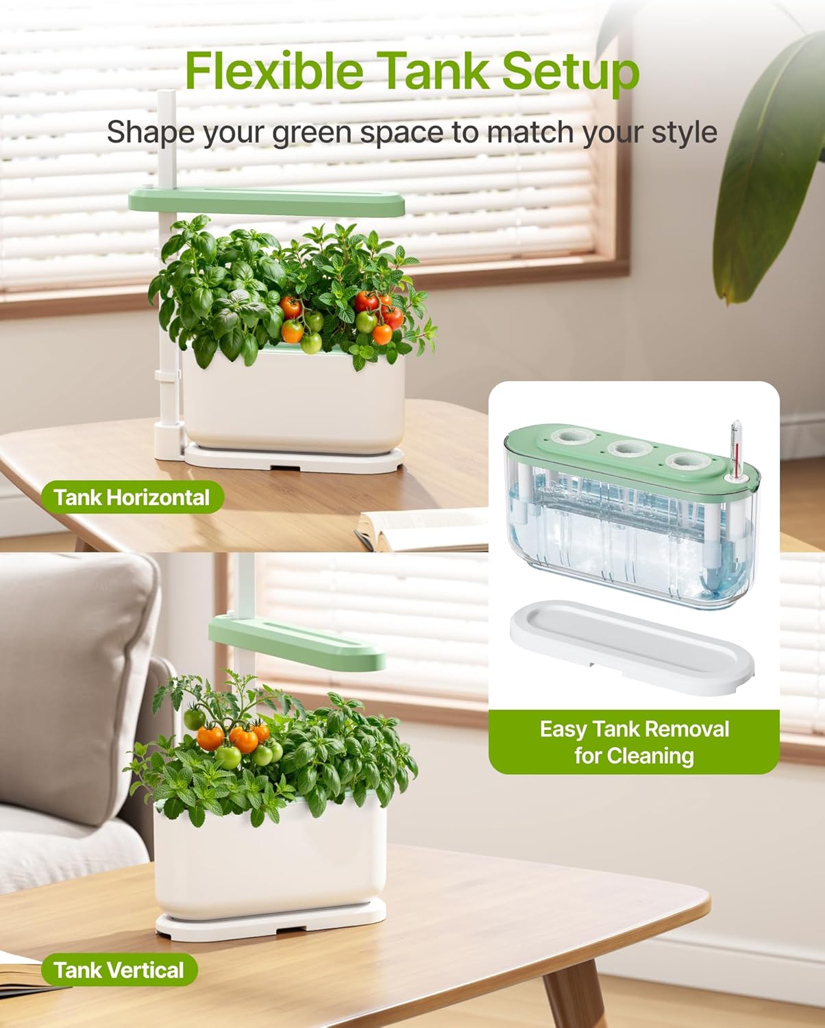 SUNCOZE Hydroponics Growing System Kit with 3 Pods – Full Spectrum LED Grow Light, Adjustable Height Indoor Herb Garden, Educational-Ready Hydroponic System for Kids and Beginners，Gardening Gifts