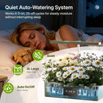 SUNCOZE Hydroponics Growing System Kit with 24W Dimmable Grow Light, 12 Pods Indoor Herb Garden with Timer & Local Time Setting, Adjustable Height, Smart Countertop Garden for Home & Kitchen, Green