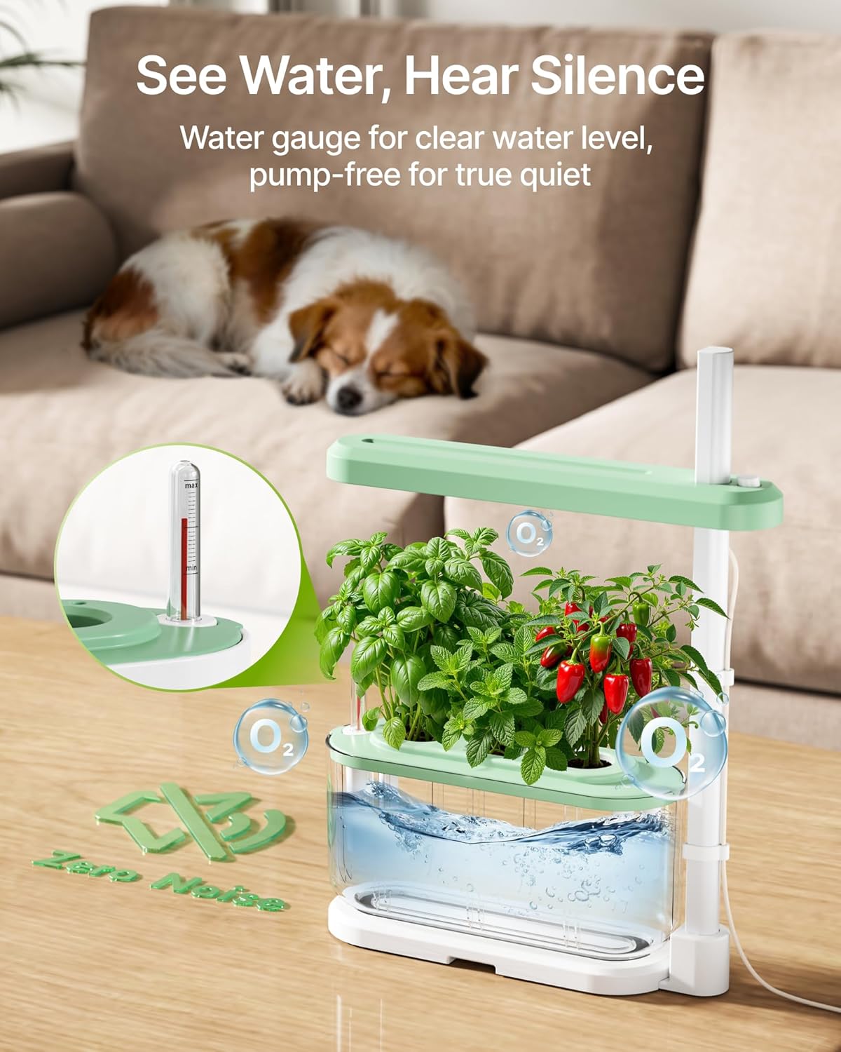 SUNCOZE Hydroponics Growing System Kit with 3 Pods – Full Spectrum LED Grow Light, Adjustable Height Indoor Herb Garden, Educational-Ready Hydroponic System for Kids and Beginners，Gardening Gifts