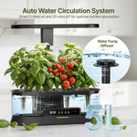 SUNCOZE Hydroponics Growing System Kit with Split Tank, Dimmable 36W Full Spectrum LED Grow Light, 12 Pods Indoor Herb Garden with Timer & Clock Smart Pane, 21.65 Inch Height Adjustable Herb Garden