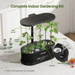 SUNCOZE Hydroponics Growing System Kit with Split Tank, Dimmable 36W Full Spectrum LED Grow Light, 12 Pods Indoor Herb Garden with Timer & Clock Smart Pane, 21.65 Inch Height Adjustable Herb Garden